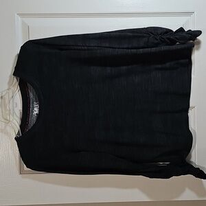 Muk Luks Cozy Layer Gathered Long Sleeve Shirt Bateau Neck Stretch Size S Petite